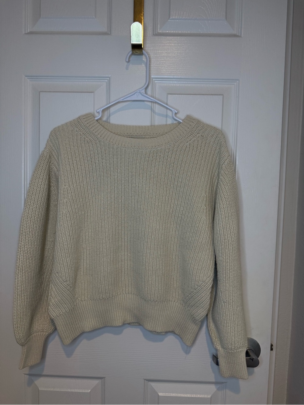 GAP 100% Cotton Chunky Knit Sweater Cream Ivory Size Small